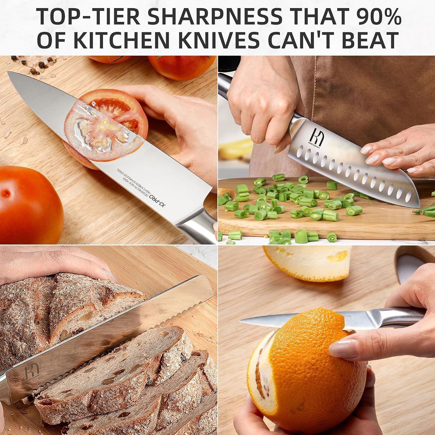 KnifeSaga 14-Piece Knife Set with Block Review (Acacia + Built-in Sharpener)