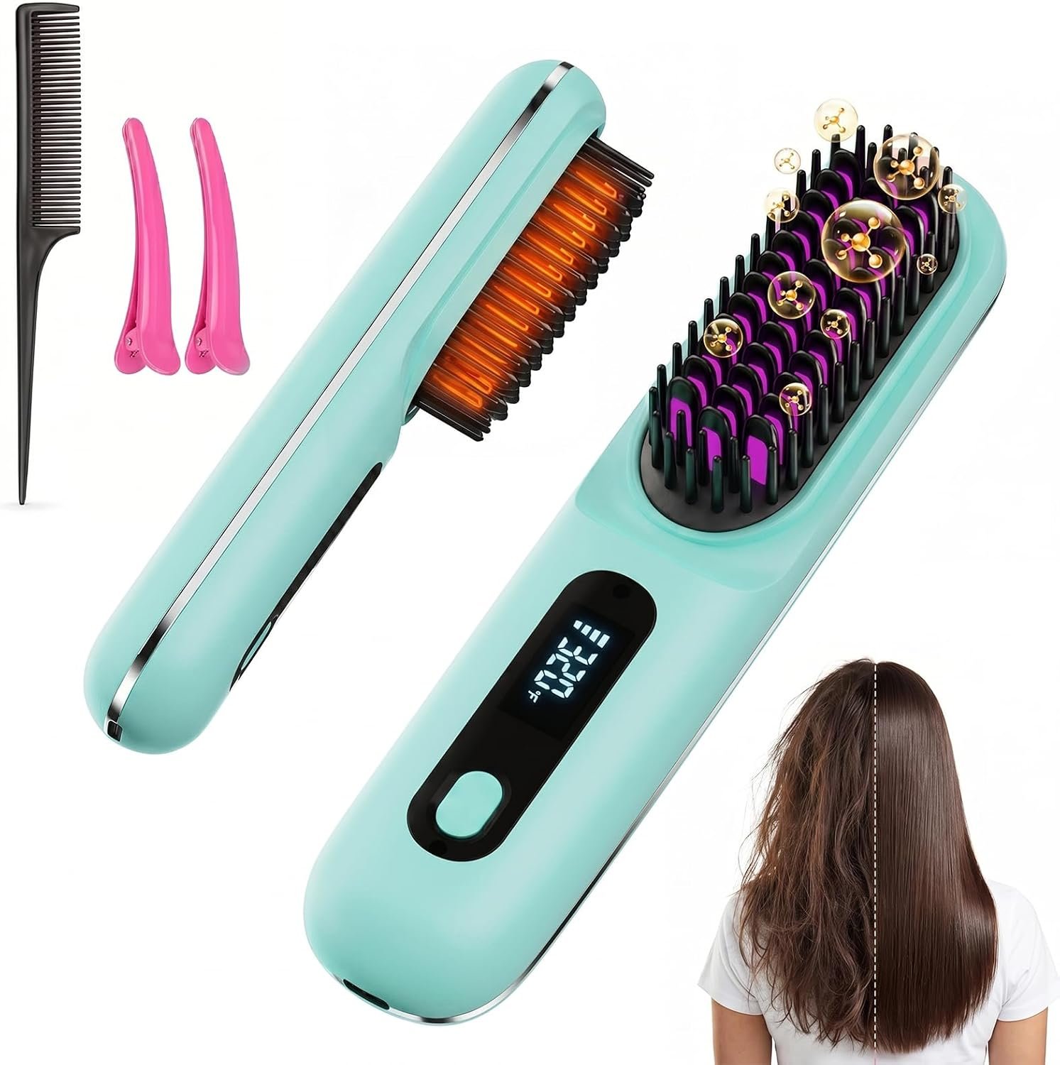 Go Brush Pro Upgraded Cordless Straightening Brush hair multi styler product photo