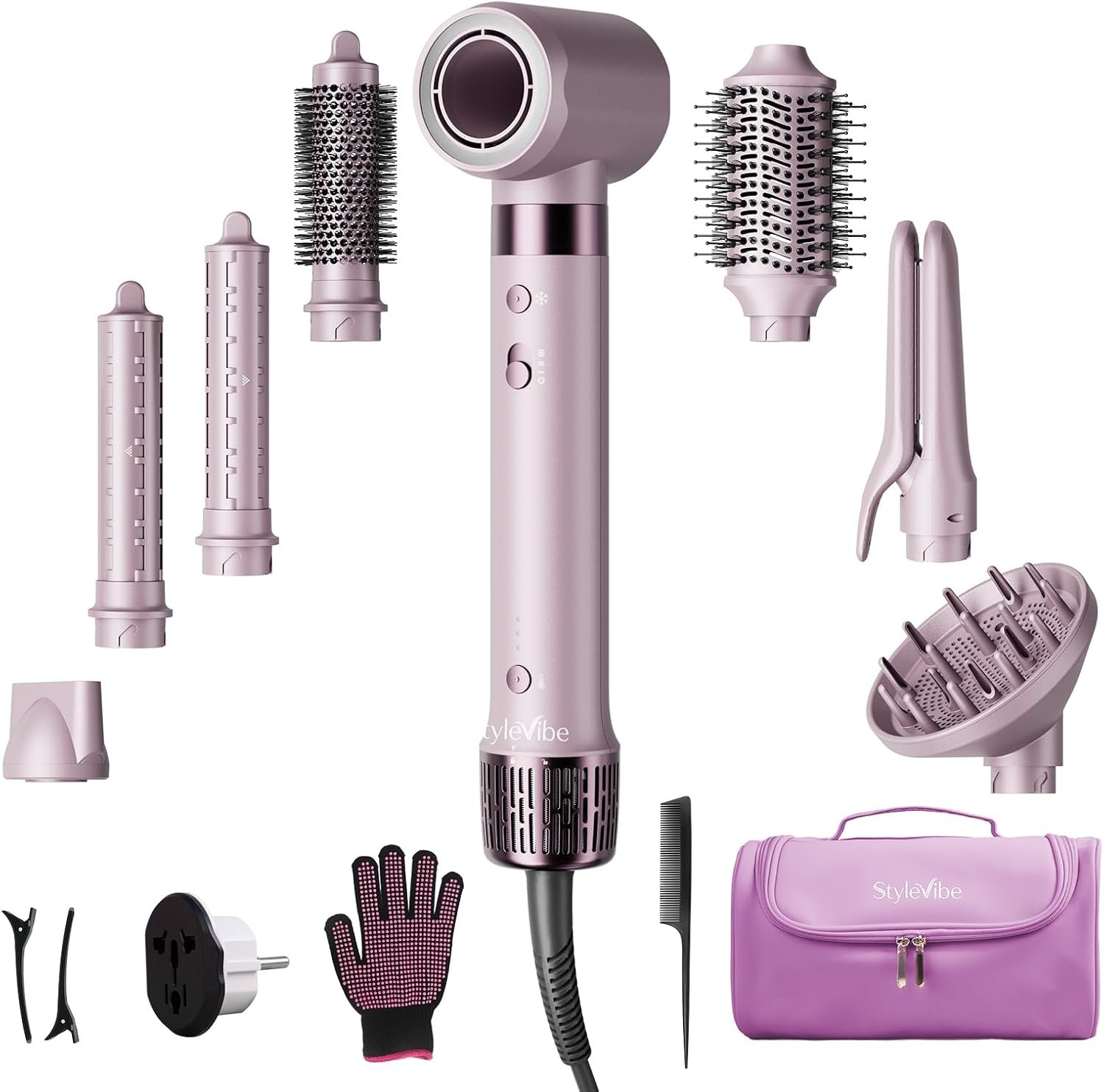 StyleVibe Dual Voltage 8-in-1 hair multi styler product photo