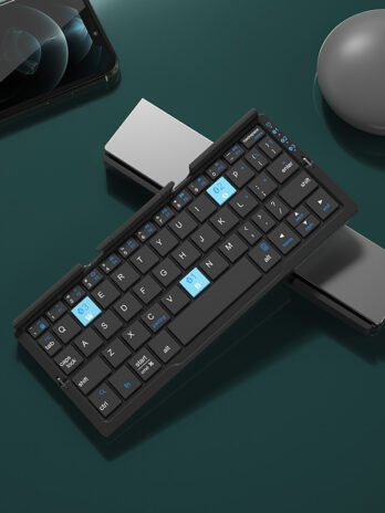 Mini Folding Bluetooth Keyboard Wireless Keypad Support3 Devices With Stand Rechargeable Foldable Keyboard For Phone Tablet
