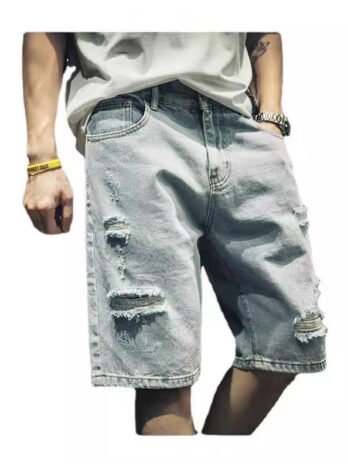 Ripped Denim Outer Wear Fifth Pants – Stylish Best Comfort for Every Day 21% Discounts