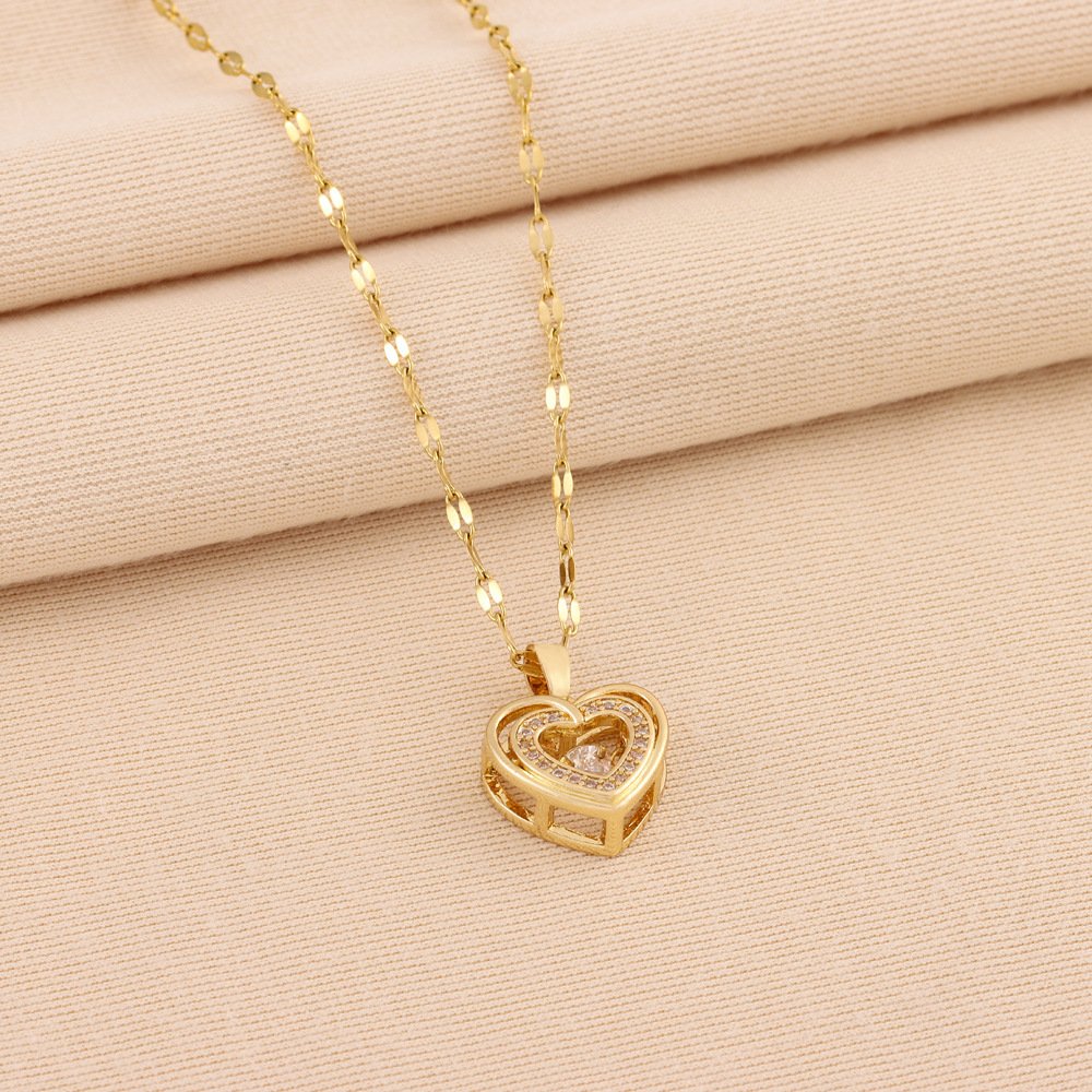 Double Layer Love Necklace: A Stylish and Elegant Jewelry Piece for Every Woman - Image 3