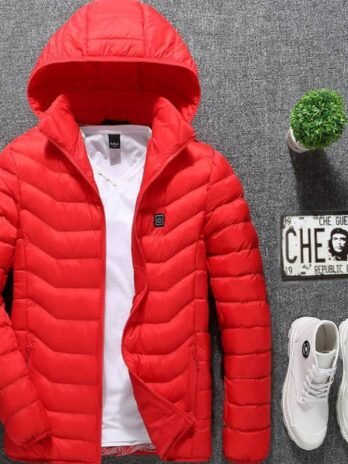 Winter Heated Jacket USB Electric Cotton Coat Zip-up Heater Thermal Clothing Heating Vest For Men