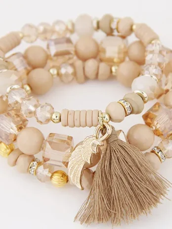 2022 Hot Selling Tassel Bracelet Handmade Multi Color Beaded Bracelet Set DIY Style Accept Clients Logo Charm Cheap Jewelry