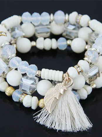 2022 Hot Selling Tassel Bracelet Handmade Multi Color Beaded Bracelet Set DIY Style Accept Clients Logo Charm Cheap Jewelry