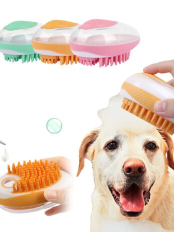Dog Cat Bath Brush 2-in-1 Pet SPA Massage Comb Soft Silicone Pets Shower Hair Grooming Cmob Dog Cleaning Tool Pet Products